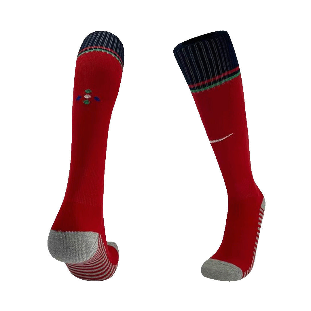 Portugal Home Soccer Socks Euro 2024 For Adults Go Game Wear