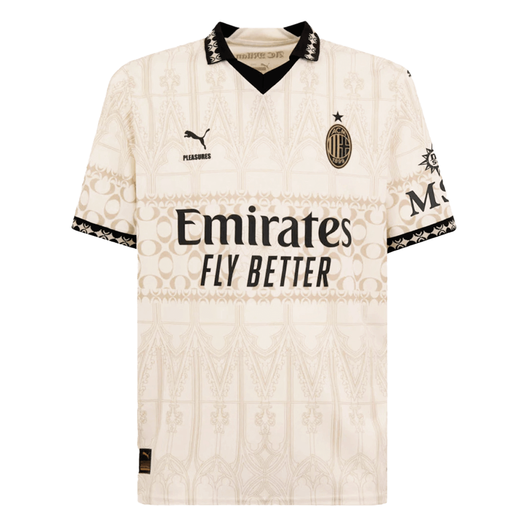 RAFA LE?O #10 AC Milan X Pleasures Fouth Away Soccer Jersey 2023/24 Top Soccer Jerseys Store
