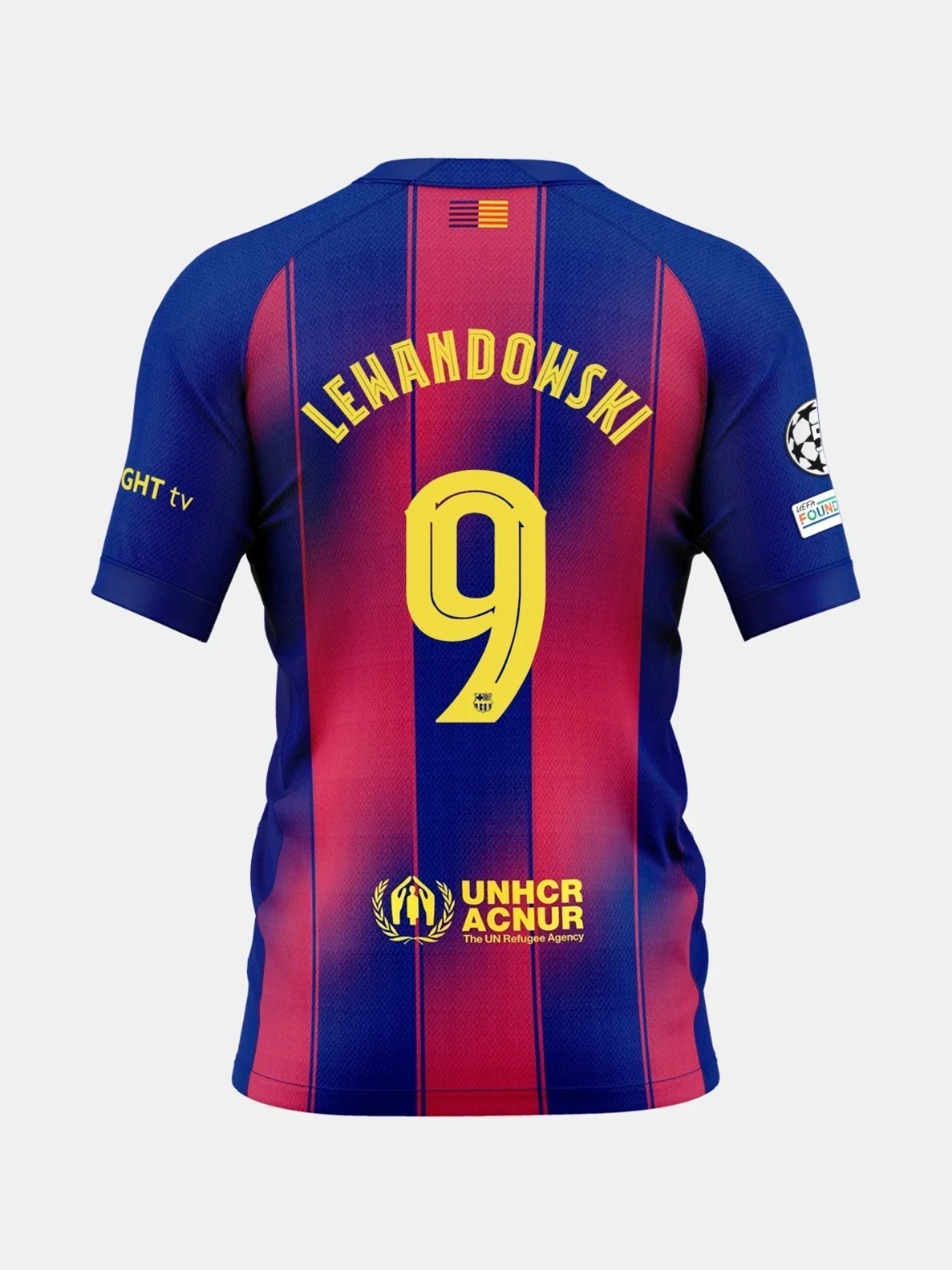 Player Version Barcelona Lewandowski #9 Home 2025/26 Soccer Jersey - UCL topsoccerjerseys.com