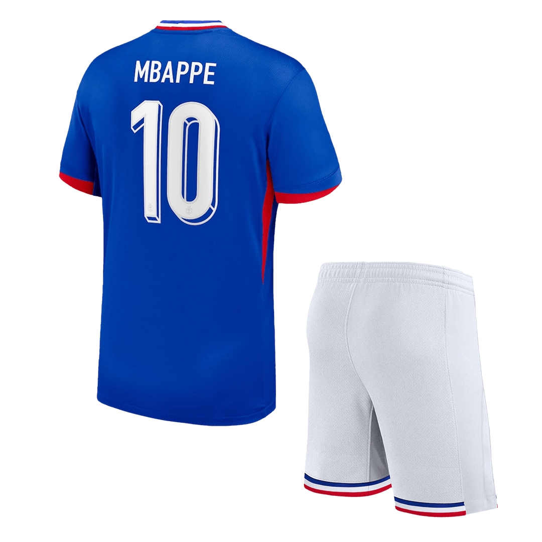 Kid's France MBAPPE #10 Home Jerseys Kit(Jersey+Shorts) Euro 2024 Go Game Wear