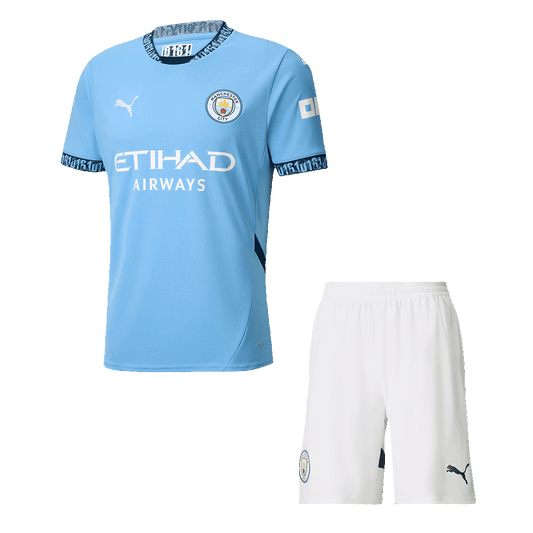 Manchester City Home  Soccer Jersey Kit(Jersey+Shorts) 2024/25 Top Soccer Jerseys Store