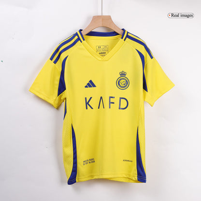 Kid's Al Nassr Home  Soccer Jersey Kit(Jersey+Shorts) 2024/25 Top Soccer Jerseys Store