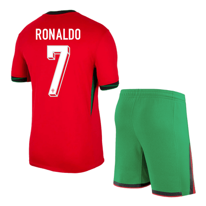 [Super Quailty] Men's Portugal RONALDO #7 Home Jersey (Jersey+Shorts) Kit Euro 2024 Go Game Wear