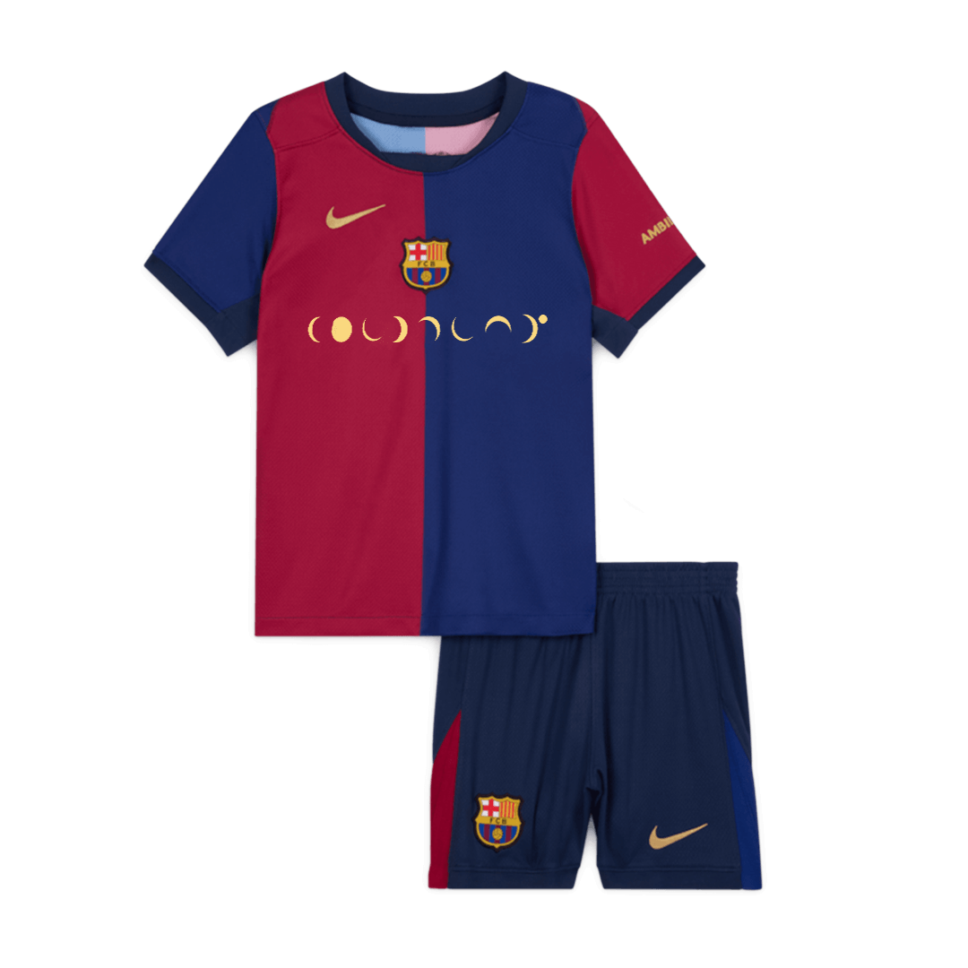 Kid's Barcelona Home  Soccer Jersey Kit(Jersey+Shorts) 2024/25 - COLDPLAY Top Soccer Jerseys Store