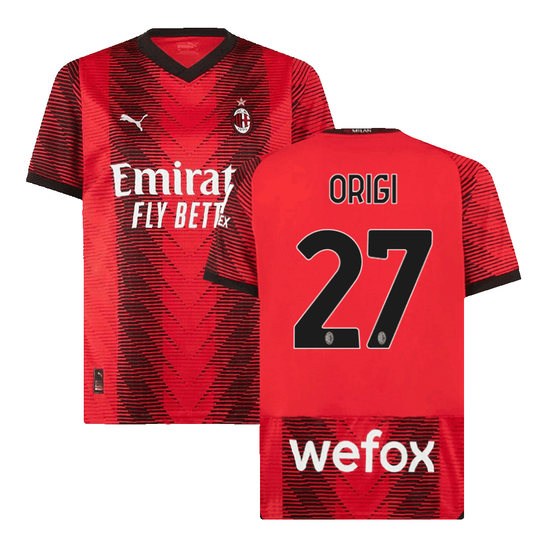 ORIGI #27 AC Milan Home  Soccer Jersey 2023/24 Top Soccer Jerseys Store