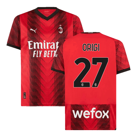 ORIGI #27 AC Milan Home  Soccer Jersey 2023/24 Top Soccer Jerseys Store