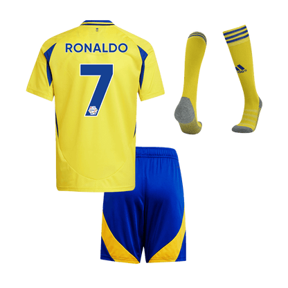 Kid's RONALDO #7 Al Nassr Home  Soccer Jersey Kit(Jersey+Shorts+Socks) 2024/25 Top Soccer Jerseys Store