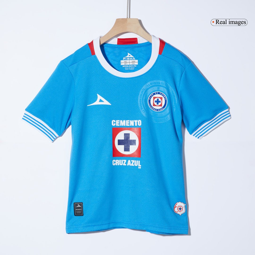 Kid's Cruz Azul Home  Soccer Jersey Kit(Jersey+Shorts) 2024/25 Top Soccer Jerseys Store