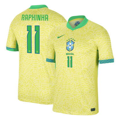 RAPHINHA #11 Brazil Home  Soccer Jersey Copa America 2024 Top Soccer Jerseys Store