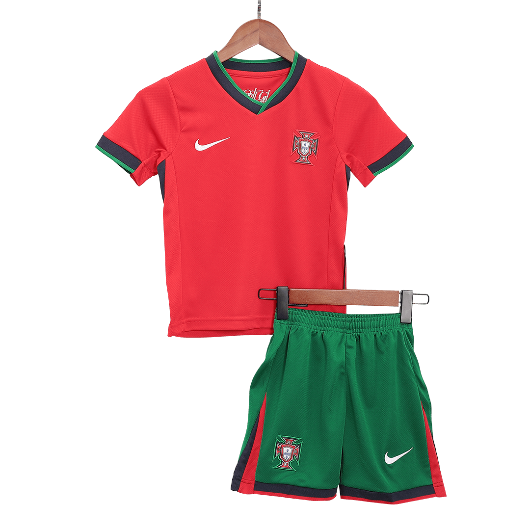 Kid's Portugal Home Jerseys Full Kit Euro 2024 Go Game Wear