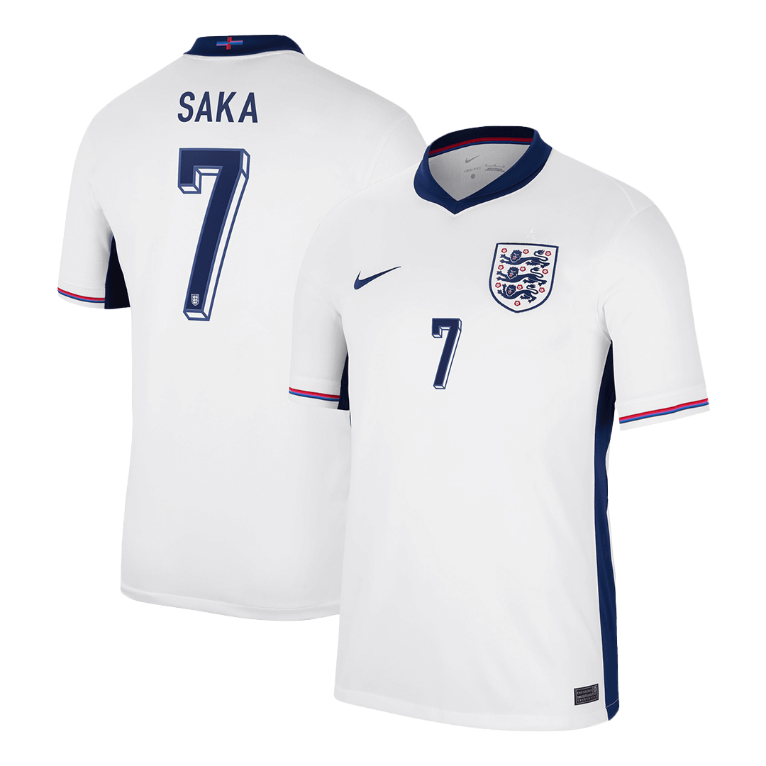 SAKA #7 England Home  Soccer Jersey Euro 2024 Top Soccer Jerseys Store