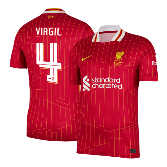 VIRGIL #4 Liverpool Home  Soccer Jersey 2024/25 - UCL Top Soccer Jerseys Store