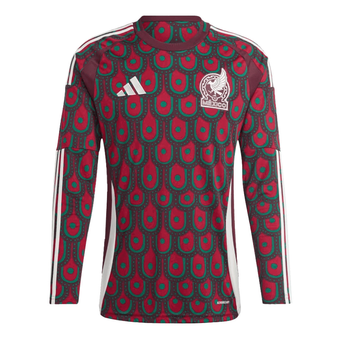 Men's Mexico Home Long Sleeve Soccer Jersey Copa América 2024 Top Soccer Jerseys Store