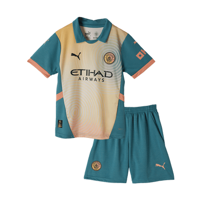 Kid's Manchester City Fourth Away  Soccer Jersey Kit(Jersey+Shorts) 2024/25- Definitely City (UCL) Top Soccer Jerseys Store