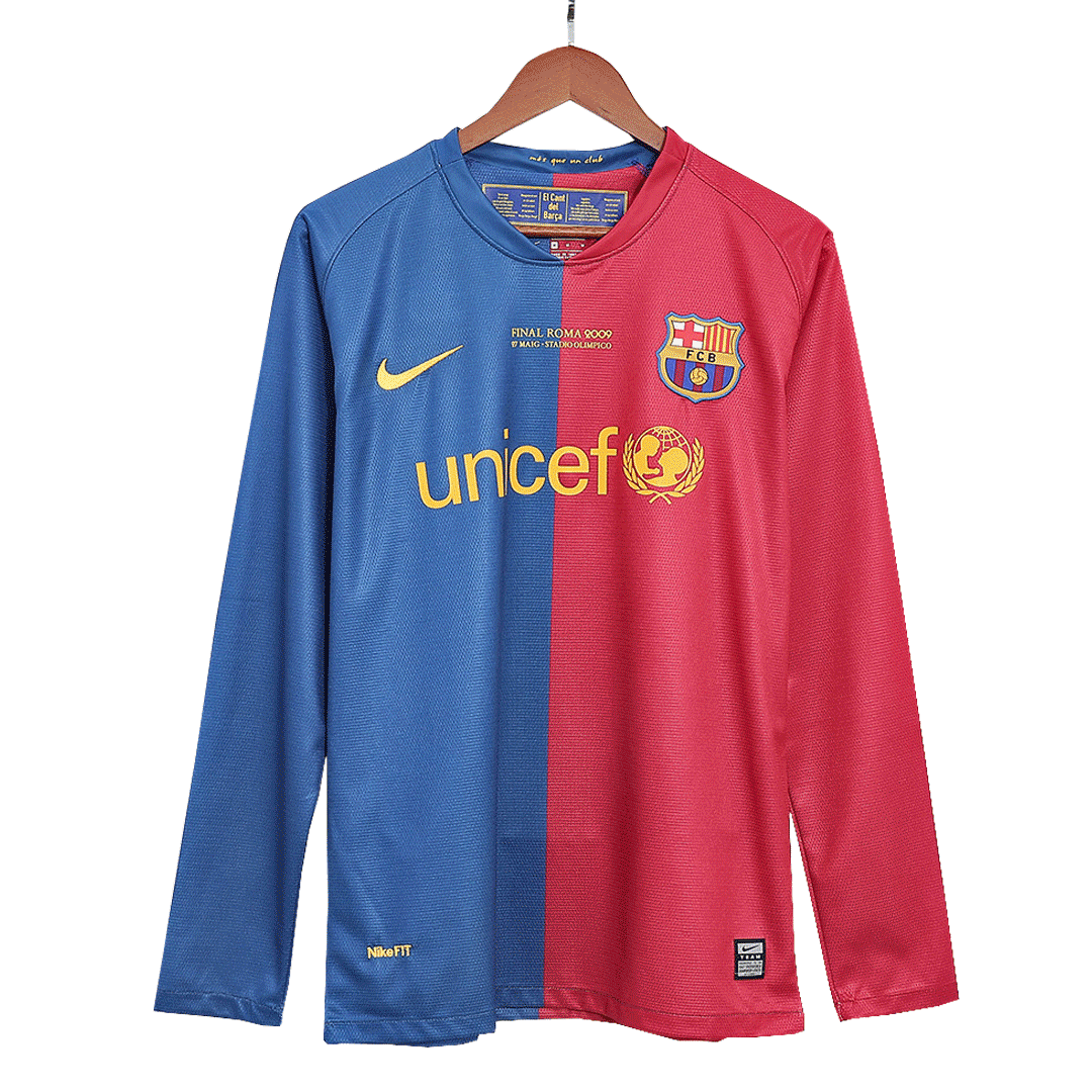 Retro XAVI #6 2008/09 Barcelona Home Long Sleeve  Soccer Jersey- UCL Final Top Soccer Jerseys Store