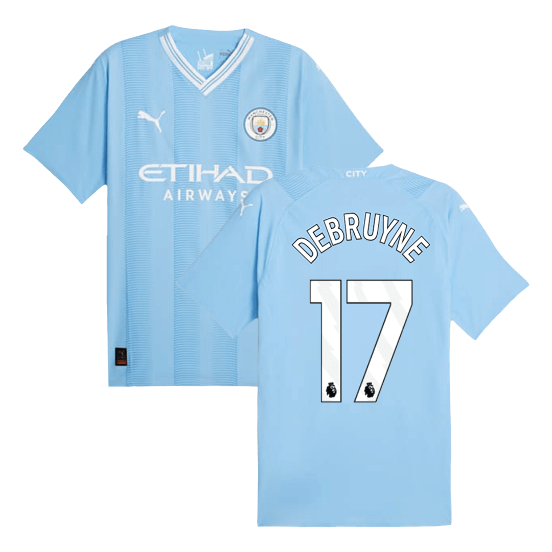 Player Version DE BRUYNE #17 Manchester City Home  Soccer Jersey 2023/24 Top Soccer Jerseys Store