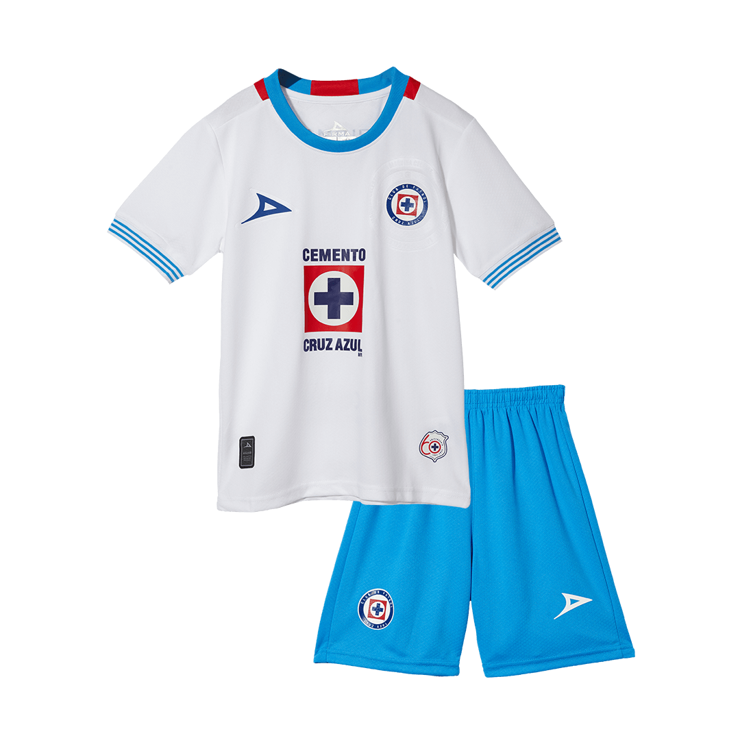 Kid's Cruz Azul Away  Soccer Jersey Kit(Jersey+Shorts) 2024/25 Top Soccer Jerseys Store