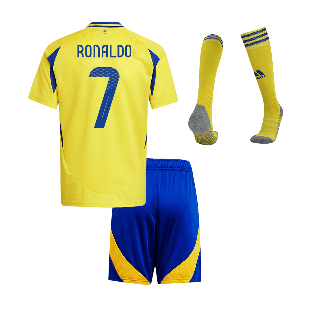 Kid's RONALDO #7 Al Nassr Home  Soccer Jersey Kit(Jersey+Shorts+Socks) 2024/25 - ACL Top Soccer Jerseys Store