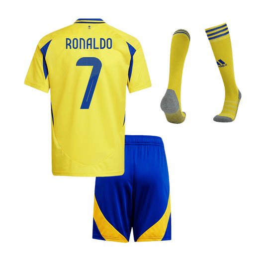 Kid's RONALDO #7 Al Nassr Home  Soccer Jersey Kit(Jersey+Shorts+Socks) 2024/25 - ACL Top Soccer Jerseys Store