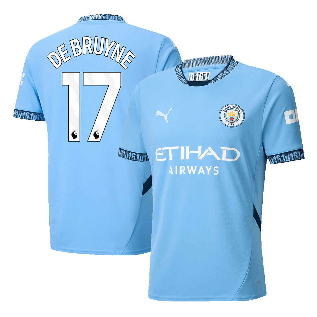 DE BRUYNE #17 Manchester City Home  Soccer Jersey 2024/25 Top Soccer Jerseys Store