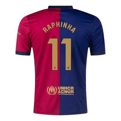 RAPHINHA #11 Barcelona Home  Soccer Jersey 2024/25 -?Spotify Logo Without Text? Top Soccer Jerseys Store