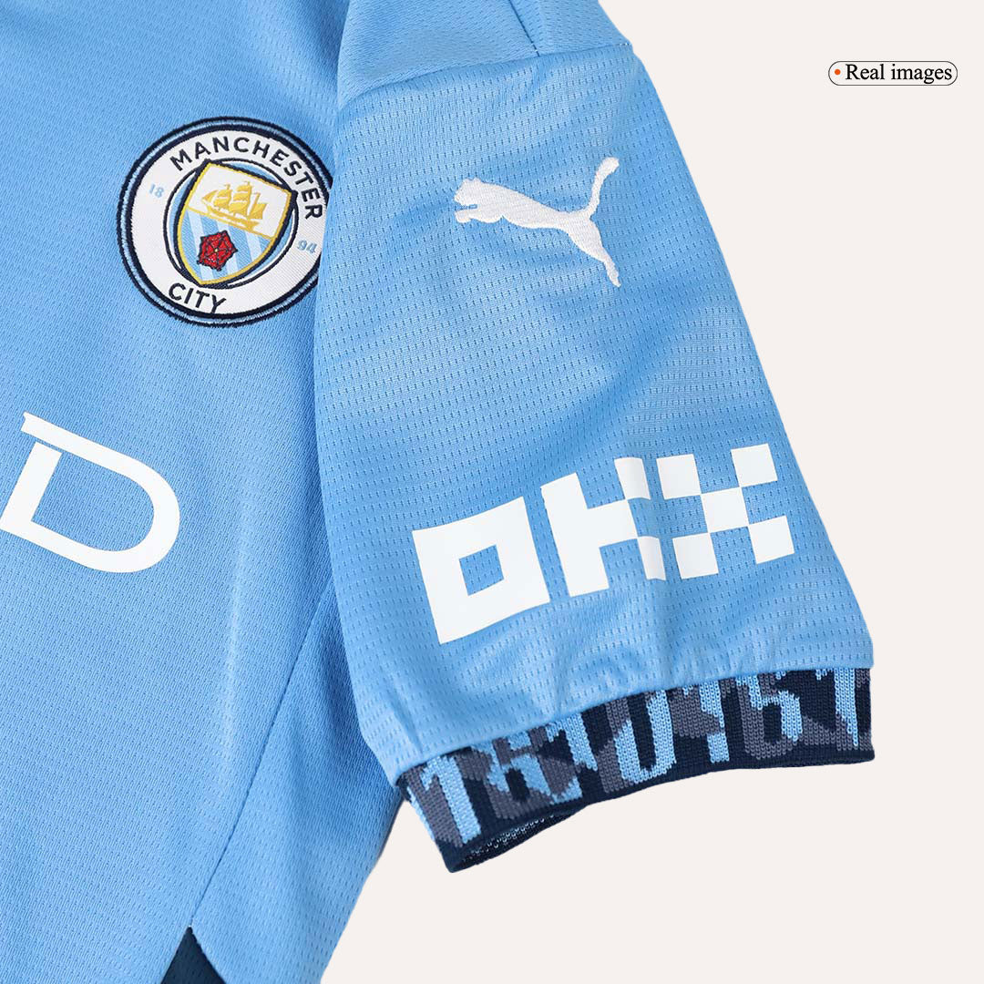 Kid's Manchester City Home  Soccer Jersey Kit(Jersey+Shorts) 2024/25 Top Soccer Jerseys Store