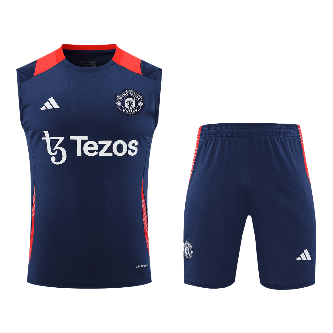 Manchester United Pre-Match  Soccer Jersey Vest Kit(Jersey+Shorts) 2024/25 Top Soccer Jerseys Store
