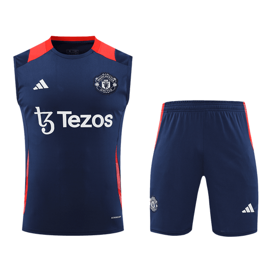 Manchester United Pre-Match  Soccer Jersey Vest Kit(Jersey+Shorts) 2024/25 Top Soccer Jerseys Store