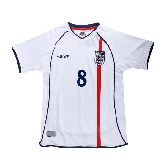 Retro SCHOLES #8 2002 England Home  Soccer Jersey Top Soccer Jerseys Store