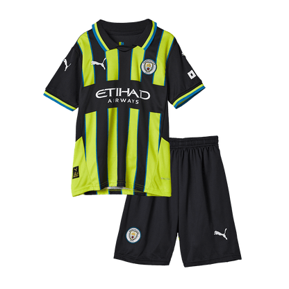 Kid's Manchester City Away  Soccer Jersey Kit(Jersey+Shorts+Socks) 2024/25 Top Soccer Jerseys Store