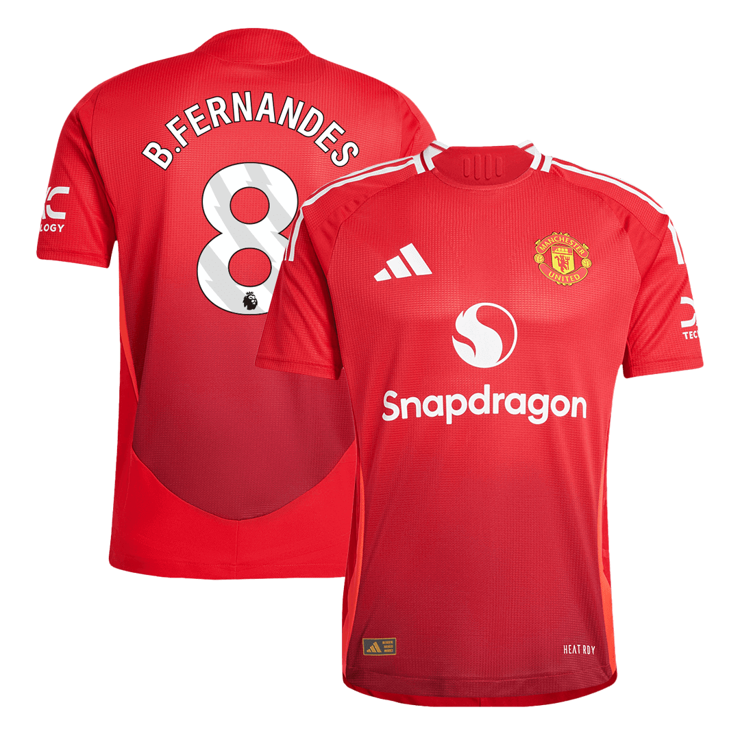 Player Version B.FERNANDES #8 Manchester United Home  Soccer Jersey 2024/25 Top Soccer Jerseys Store