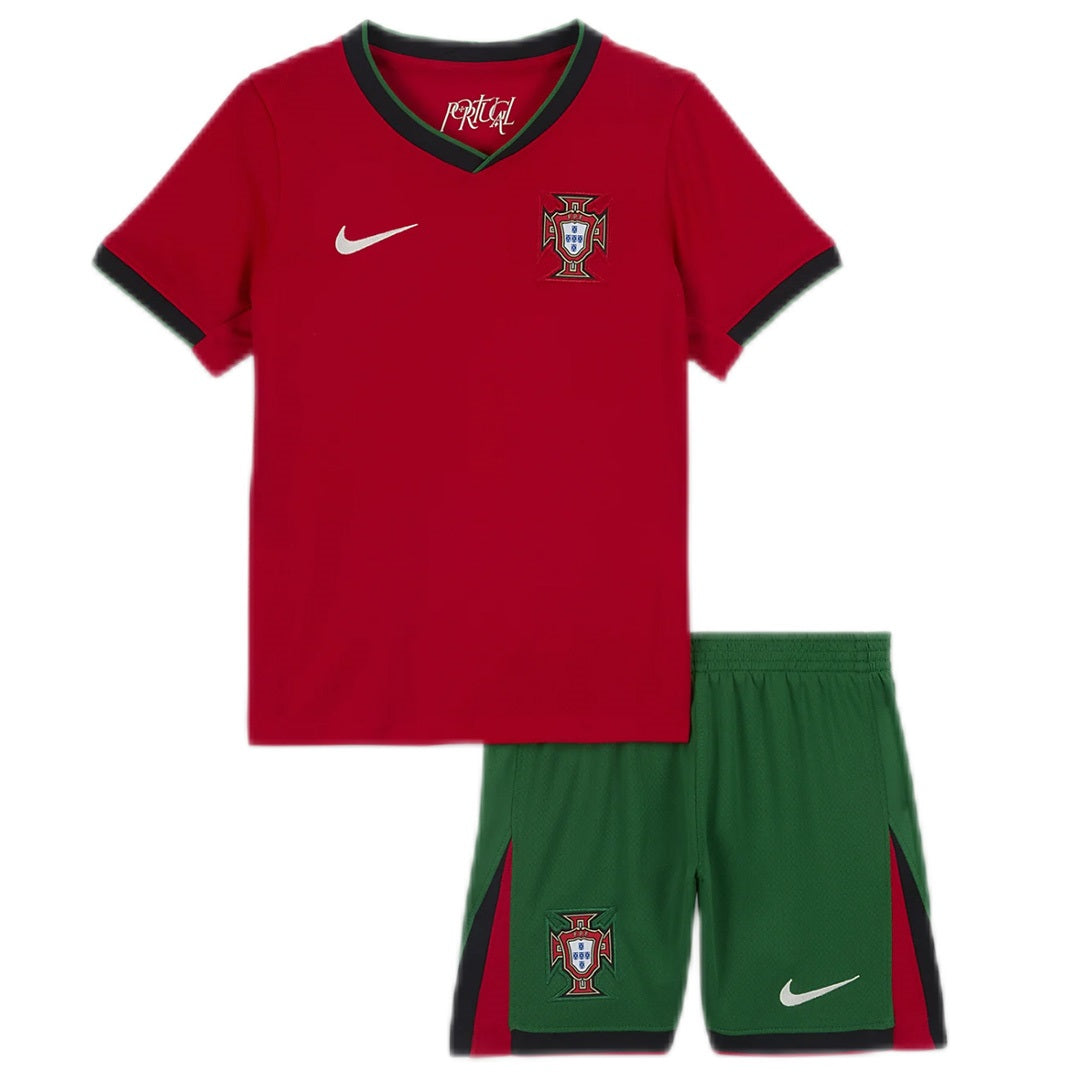 Kid's Portugal Home Jerseys Kit(Jersey+Shorts) Euro 2024 Go Game Wear