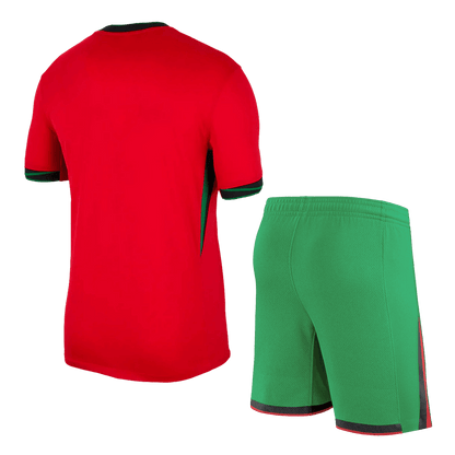 [Super Quailty] Men's Portugal Home Jersey (Jersey+Shorts) Kit Euro 2024 Go Game Wear