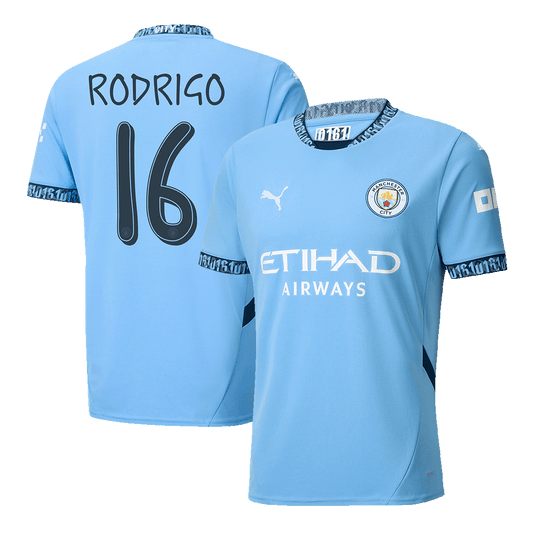 RODRIGO #16 Manchester City Home  Soccer Jersey 2024/25 - UCL Top Soccer Jerseys Store