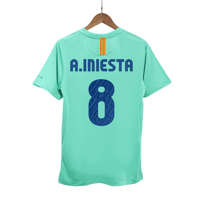 Retro A.INIESTA #8 2010/11 Barcelona Away  Soccer Jersey Top Soccer Jerseys Store