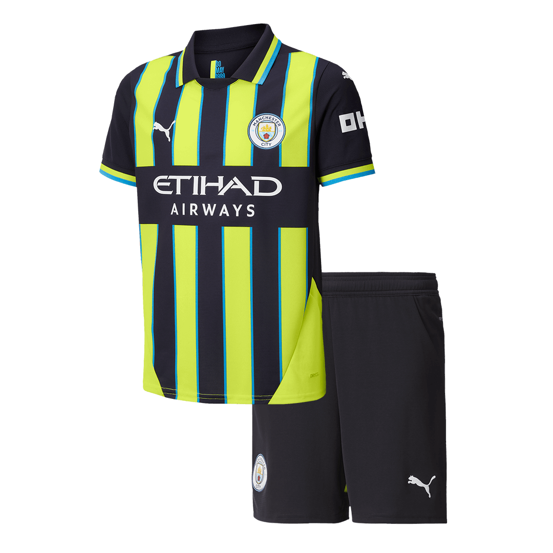 Kid's Manchester City Away  Soccer Jersey Kit(Jersey+Shorts) 2024/25 Top Soccer Jerseys Store