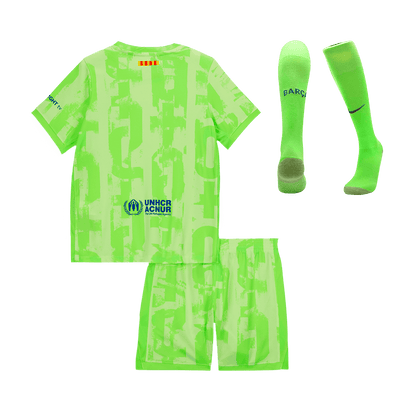 Kid's Barcelona Third Away  Soccer Jersey Kit(Jersey+Shorts+Socks) 2024/25- UCL (Spotify Logo Without Text) Top Soccer Jerseys Store