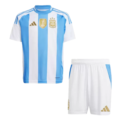 Argentina Home Kids Soccer Jerseys Kit Copa America 2024 Go Game Wear