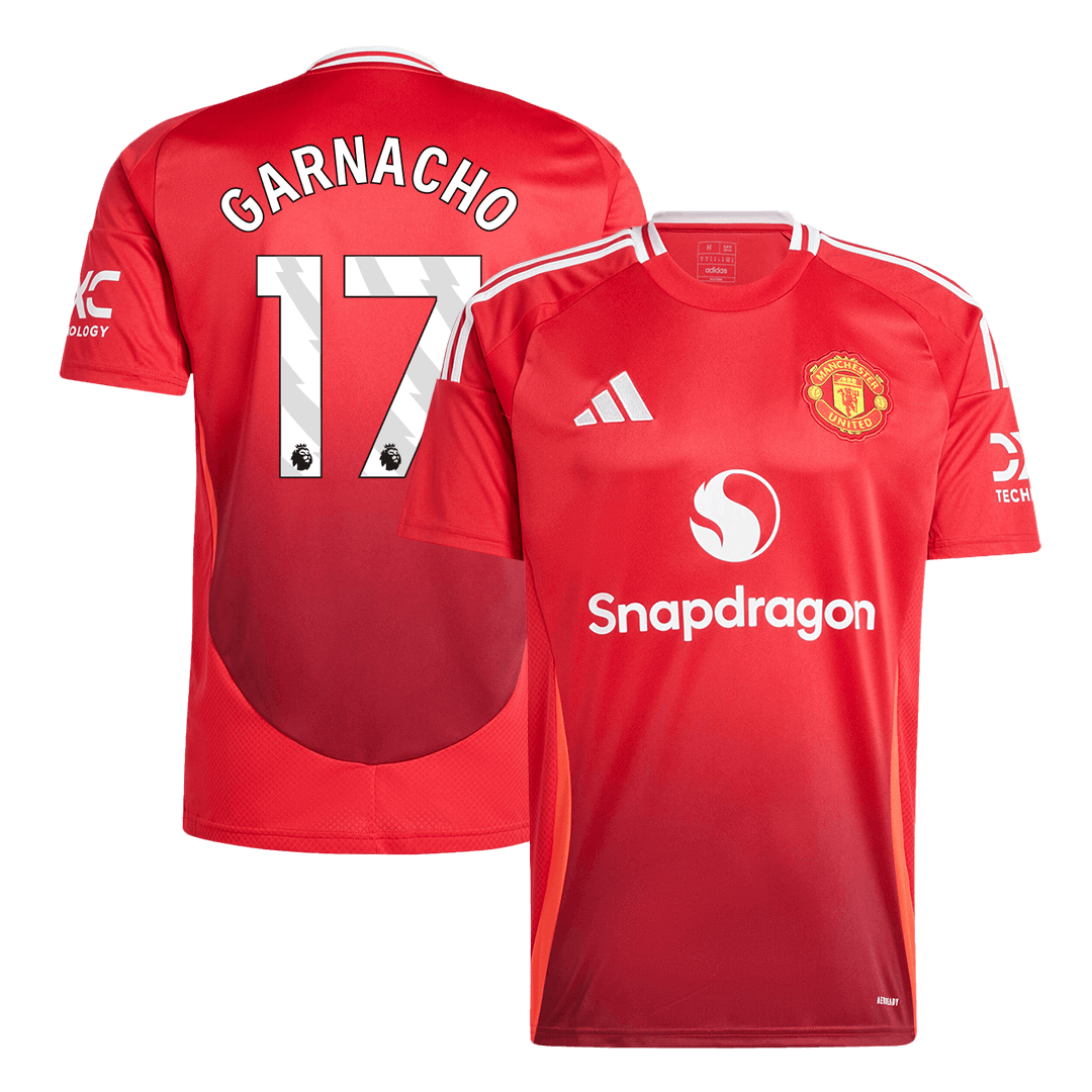 GARNACHO #17 Manchester United Home  Soccer Jersey 2024/25 Top Soccer Jerseys Store