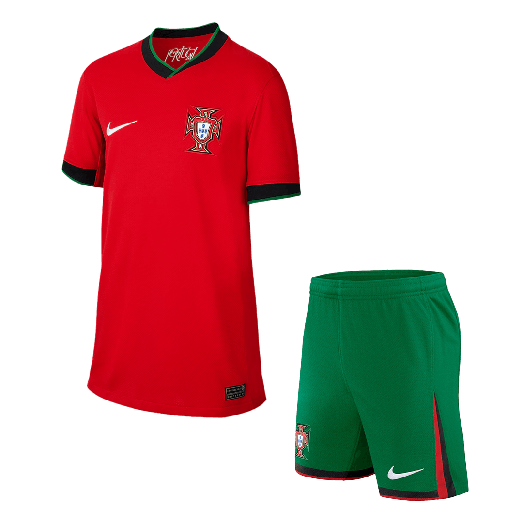 Kid's Portugal Home Jerseys Kit(Jersey+Shorts) Euro 2024 Go Game Wear