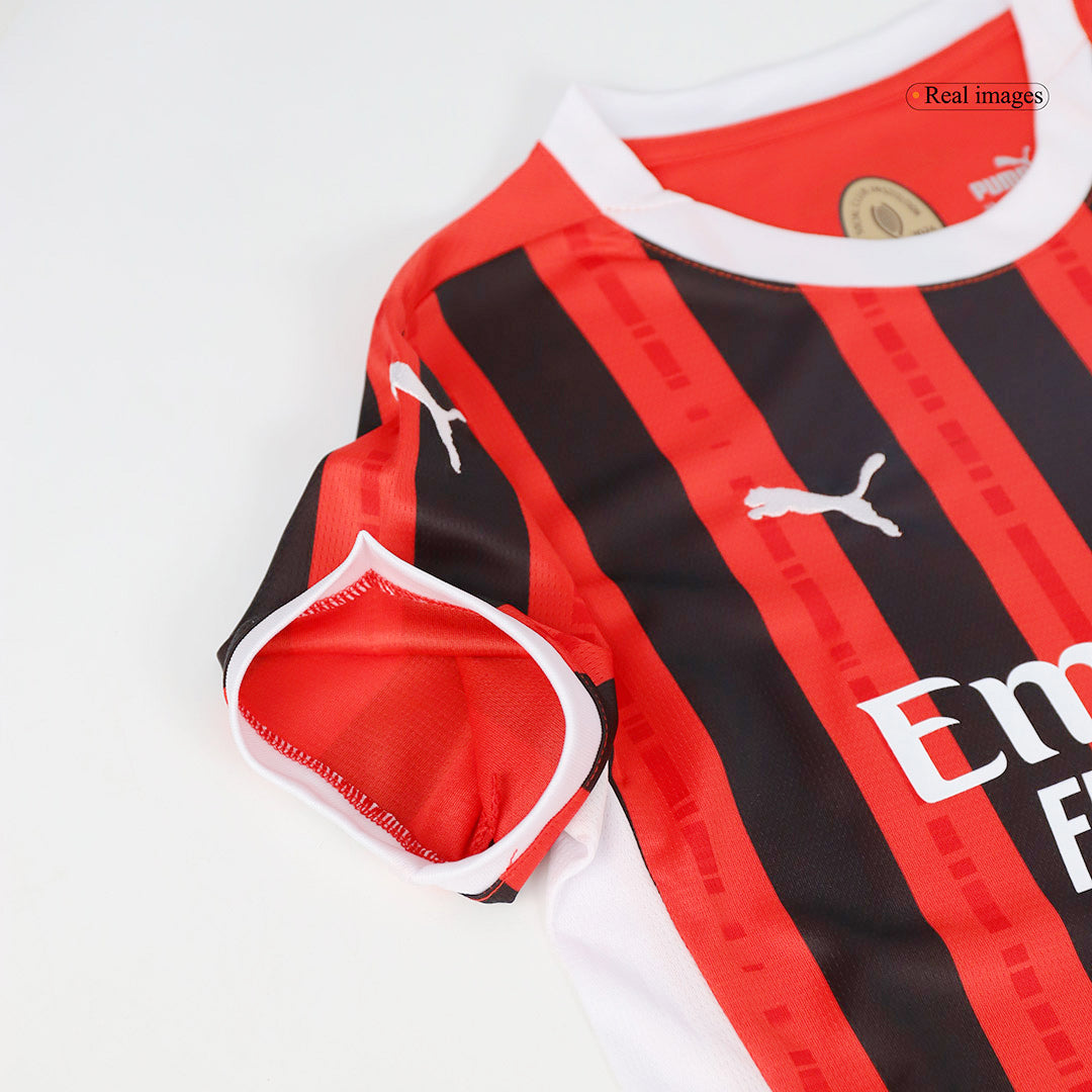 Kid's AC Milan Home  Soccer Jersey Kit(Jersey+Shorts) 2024/25 Top Soccer Jerseys Store