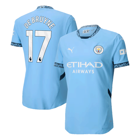 Player Version DE BRUYNE #17 Manchester City Home  Soccer Jersey 2024/25 Top Soccer Jerseys Store