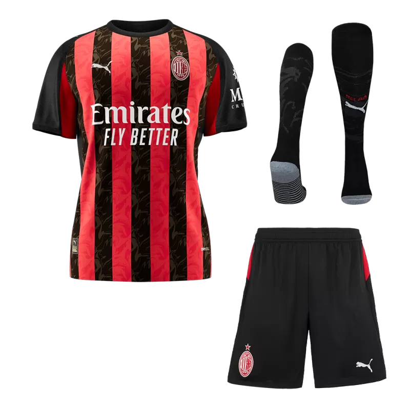 AC Milan Home Soccer Jersey Kit(Jersey+Shorts+Socks) 2025/26