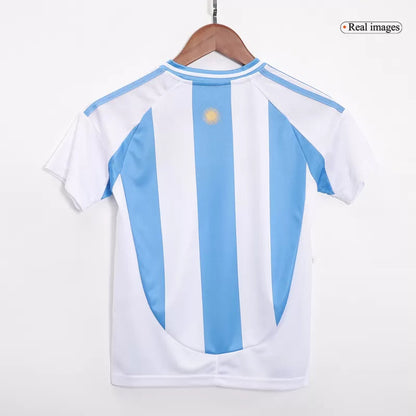 Argentina Home Kids Soccer Jerseys Kit Copa America 2024 Go Game Wear