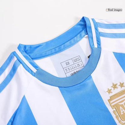 Argentina Home Kids Soccer Jerseys Kit Copa America 2024 Go Game Wear