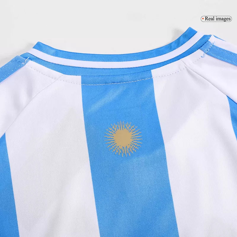 Argentina Home Kids Soccer Jerseys Kit Copa America 2024 Go Game Wear