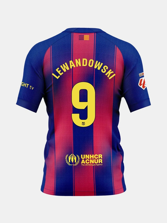 Player Version Barcelona Lewandowski #9 Home 2025/26 Soccer Jersey -  La Liga topsoccerjerseys.com