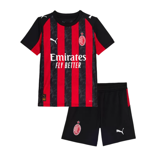 Kid's AC Milan Home Soccer Jersey Kit(Jersey+Shorts) 2025/26