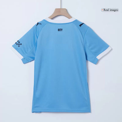 Kid's Manchester City Home Soccer Jersey Kit(Jersey+Shorts) 2025/26