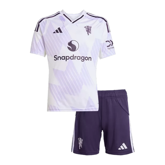 Kid's Manchester United Away Soccer Jersey Kit(Jersey+Shorts) 2025/26